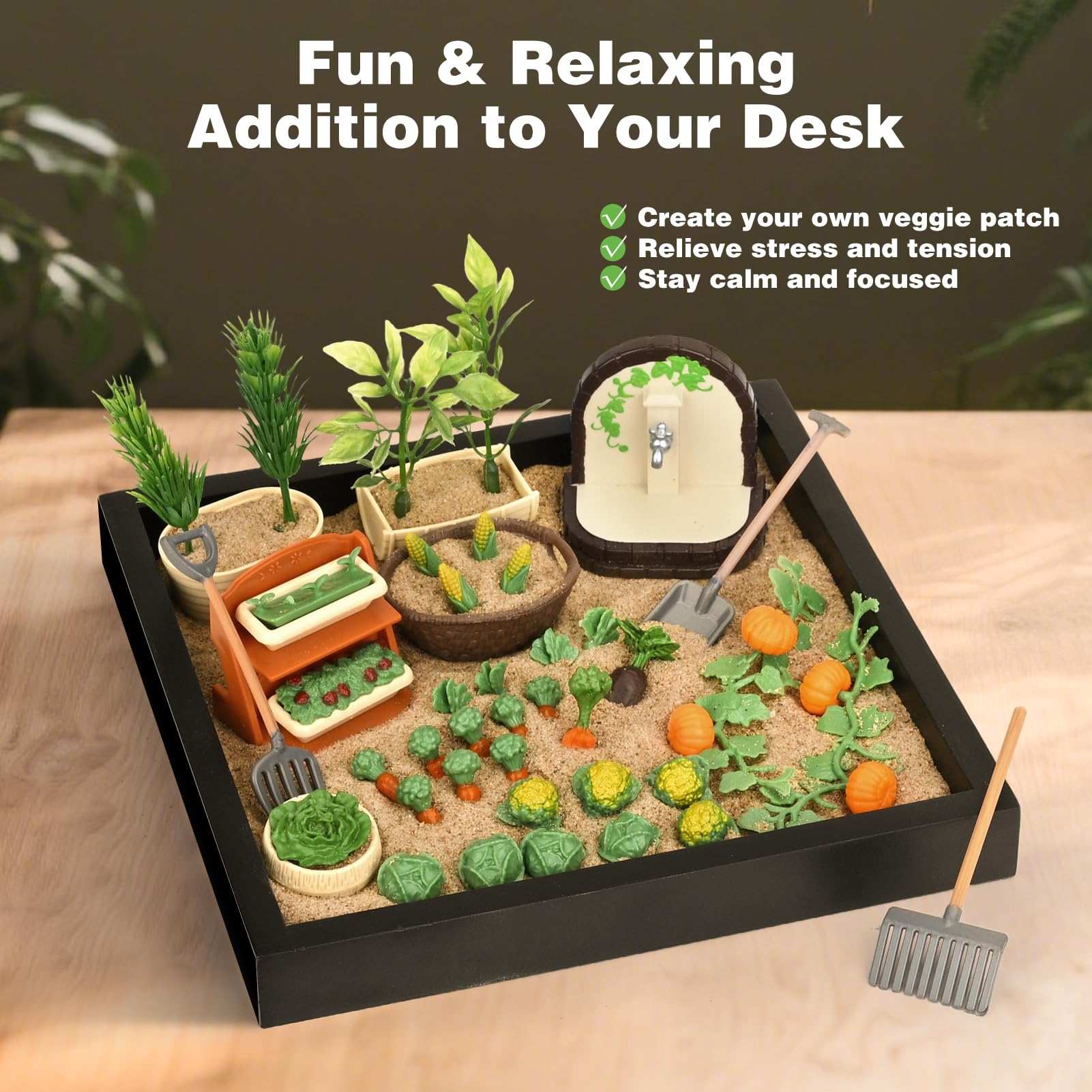 Amazon.com: Dreamon Zen Garden for Desk, Mini Veggie Zen Sand